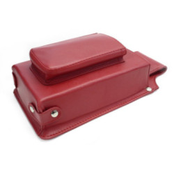 Červené kožené čašnícke púzdro pre fľak Peyton