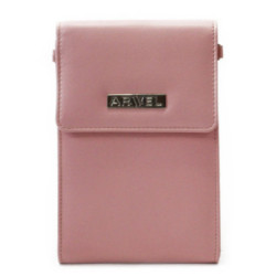 Ružová kožená klopnová dámska mini kabelka Agota