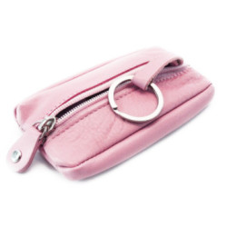 Svetloružová kožená kľúčenka Lana