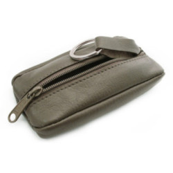 Sivohnedá kožená kľúčenka Lana