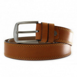 Svetlo hnedý kožený pánsky opasok s dvojitým šitím Dario