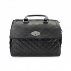 Čierna dámska prešívaná kabelka do ruky aj cez rameno Solenne