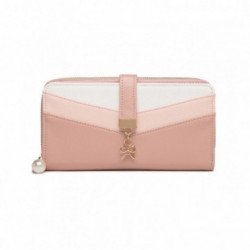 Ružová zipsová dámska peňaženka so zápinkou Evniki