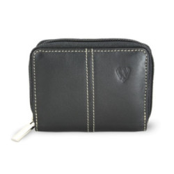 Čierny kožený zásobník na kreditné karty a vizitky Minsel