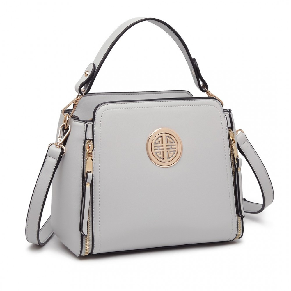 Svetlosivá zipsová crossbody dámska kabelka Zivana