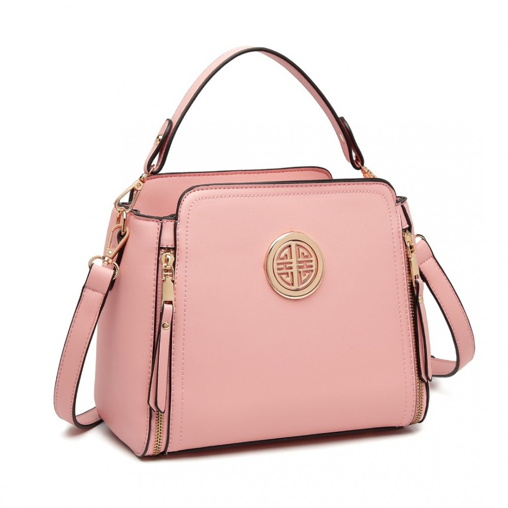 Ružová zipsová crossbody dámska kabelka Zivana