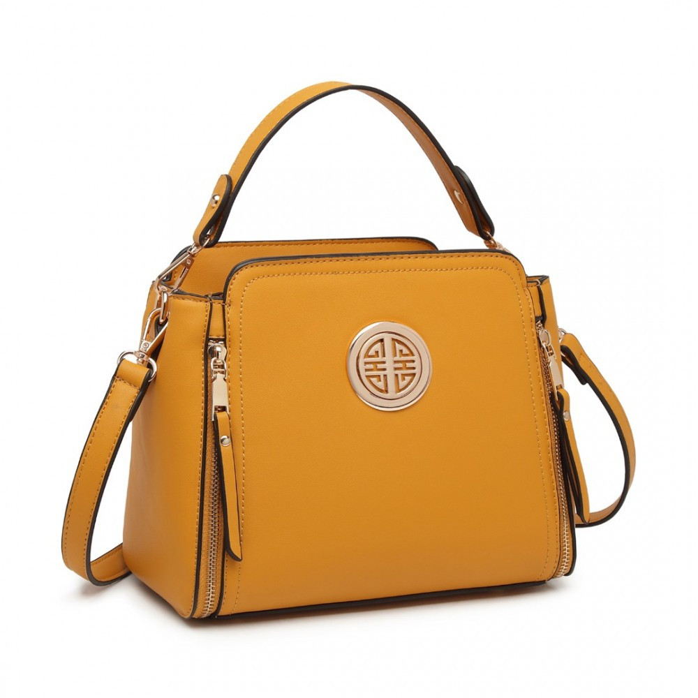 Žltá zipsová crossbody dámska kabelka Zivana