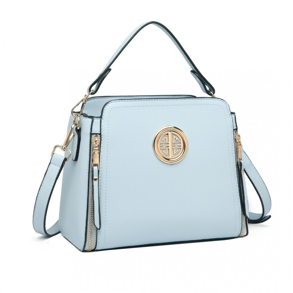 Svetlomodrá zipsová crossbody dámska kabelka Zivana