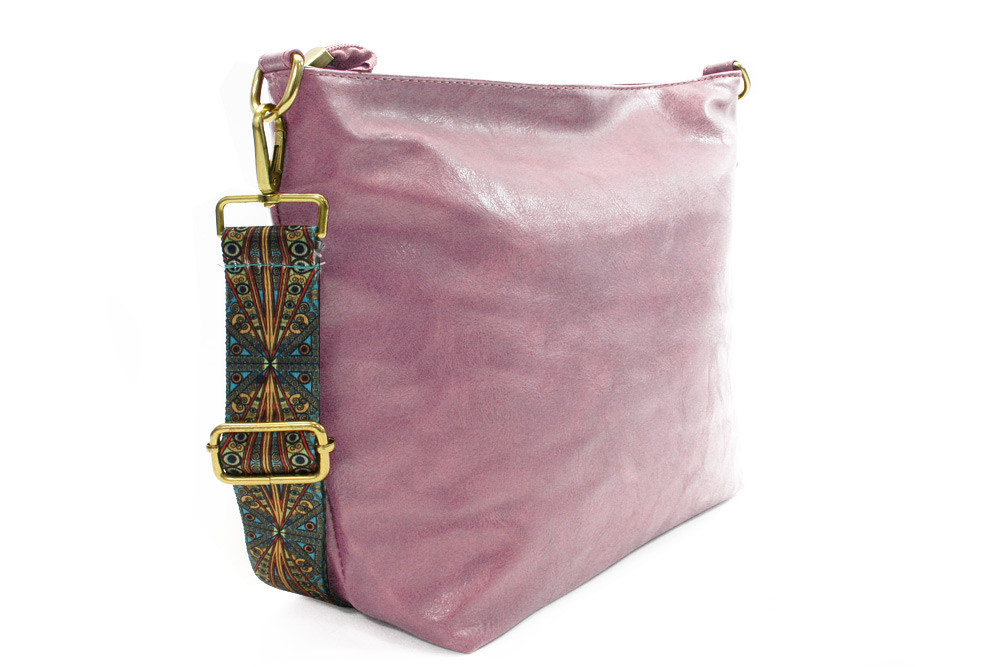Ružová dámska jednoduchá crossbody kabelka Amaya