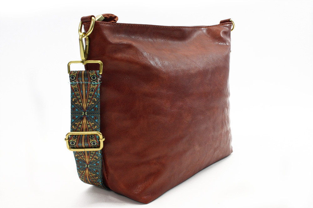 Tmavo hnedá dámska jednoduchá crossbody kabelka Amaya