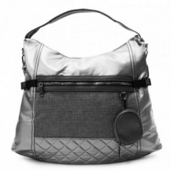 Striebornosivá veľká dámska zipsová kabelka Isolde