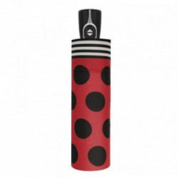 Červený skládací plne automatický dámsky dáždnik Edda