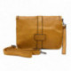 Tmavě žlutá dámská crossbody kabelka s ozdobnou klopnou Cherylyn