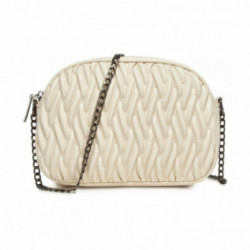 Smotanová dámska prešívaná kabelka s retiazkovým popruhom Elettra