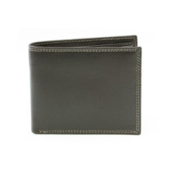 Tmavo hnedá kožená elegantná peňaženka s prešitím Freyde