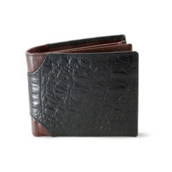 Čierna kožená elegantná peňaženka v dizajne croco Fedosia