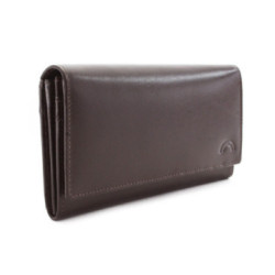 Tmavo hnedá dámska podlhovastá kožená peňaženka Georgina
