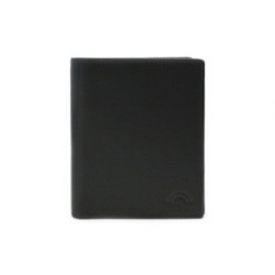 Čierna pánska kožená peňaženka s vnútornou zápinkou Haide