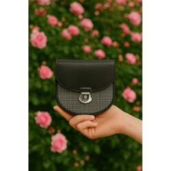 Čiernobiela dámska kožená peňaženka so zámočkom Clariens