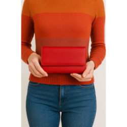 Červená dámska kožená listová peňaženka Imogen