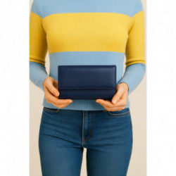 Tmavomodrá dámska kožená listová peňaženka Imogen