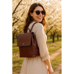 Hnedý mestský kožený batoh Neville