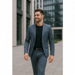 Čierny prešívaný kožený pánsky opasok do riflí Scandy