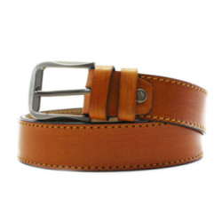 Svetlo hnedý kožený pánsky prešívaný opasok Leandro