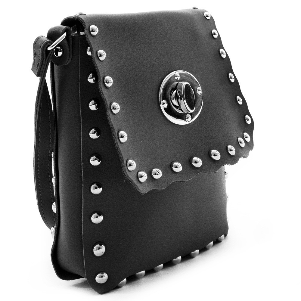 Čierna klopnová dámska crossbody kabelka Elira