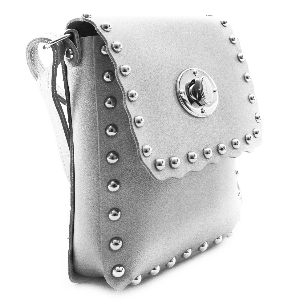 Strieborná klopnová dámska crossbody kabelka Elira