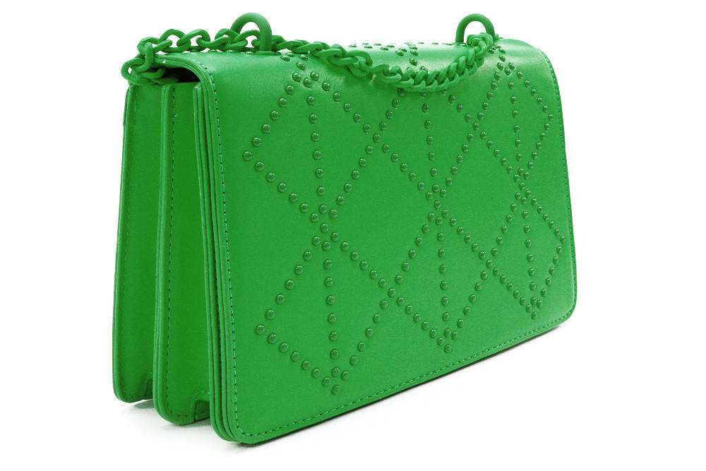 Zelená dámska crossbody kabelka s ozdobnou poklopom Dobea