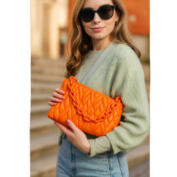 Oranžová netradičná prešívaná crossbody dámska kabelka Azzini