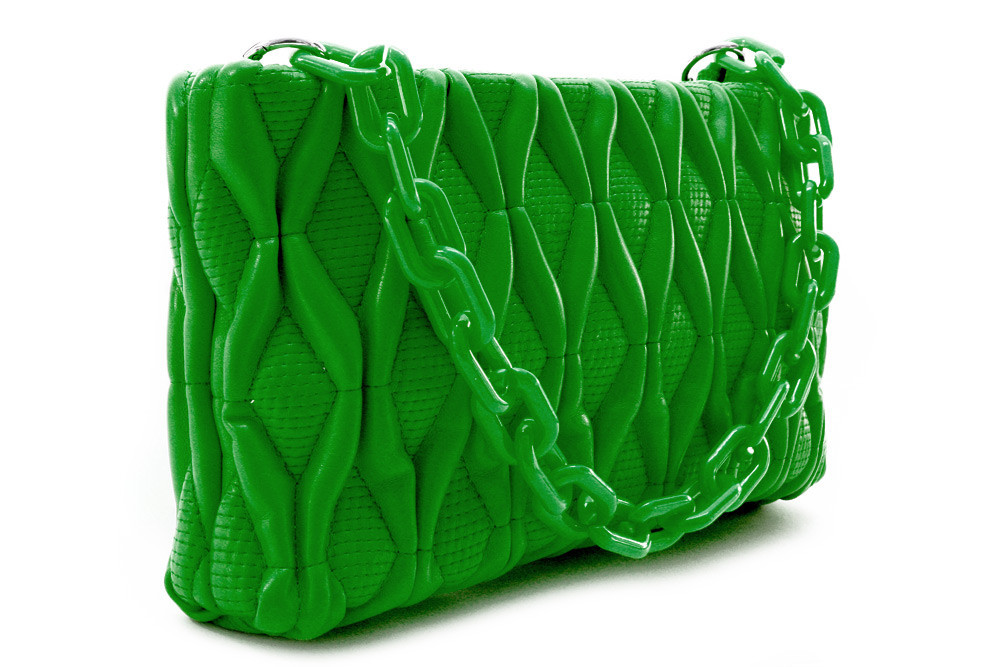 Zelená netradičná prešívaná crossbody dámska kabelka Azzini