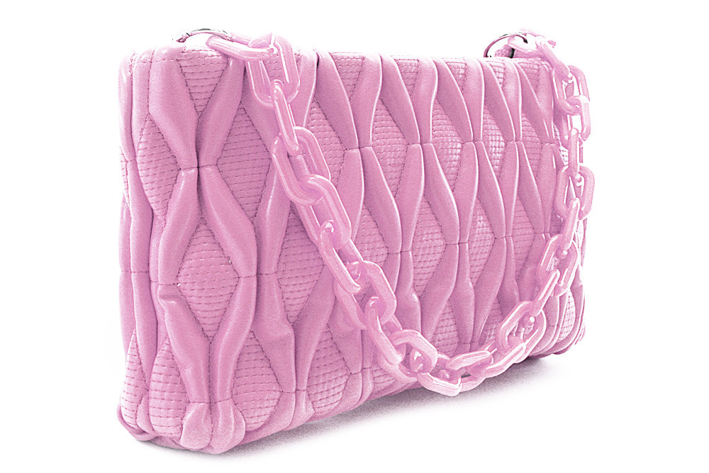 Svetloružová netradičná prešívaná crossbody dámska kabelka Azzini