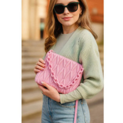 Svetloružová netradičná prešívaná crossbody dámska kabelka Azzini