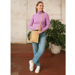 Svetlo hnedá crossbody dámska kabelka Bakest