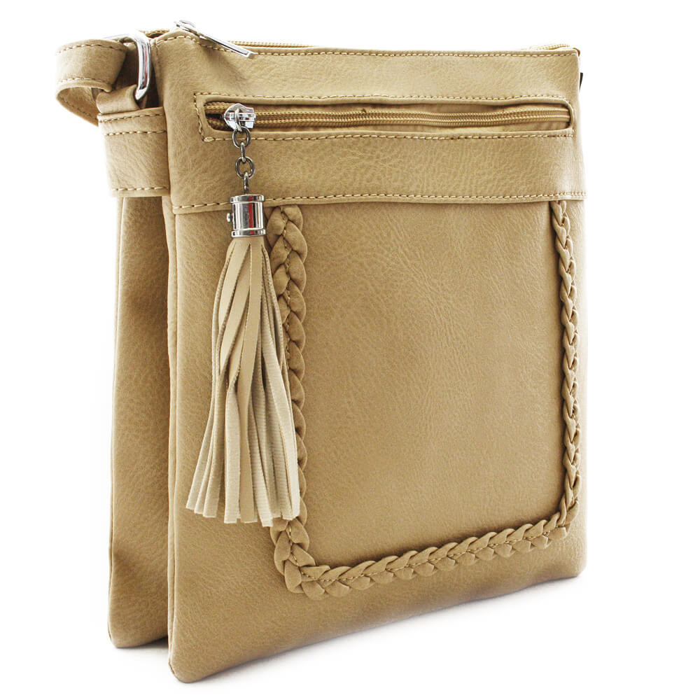 Svetlo hnedá crossbody dámska kabelka Bakest