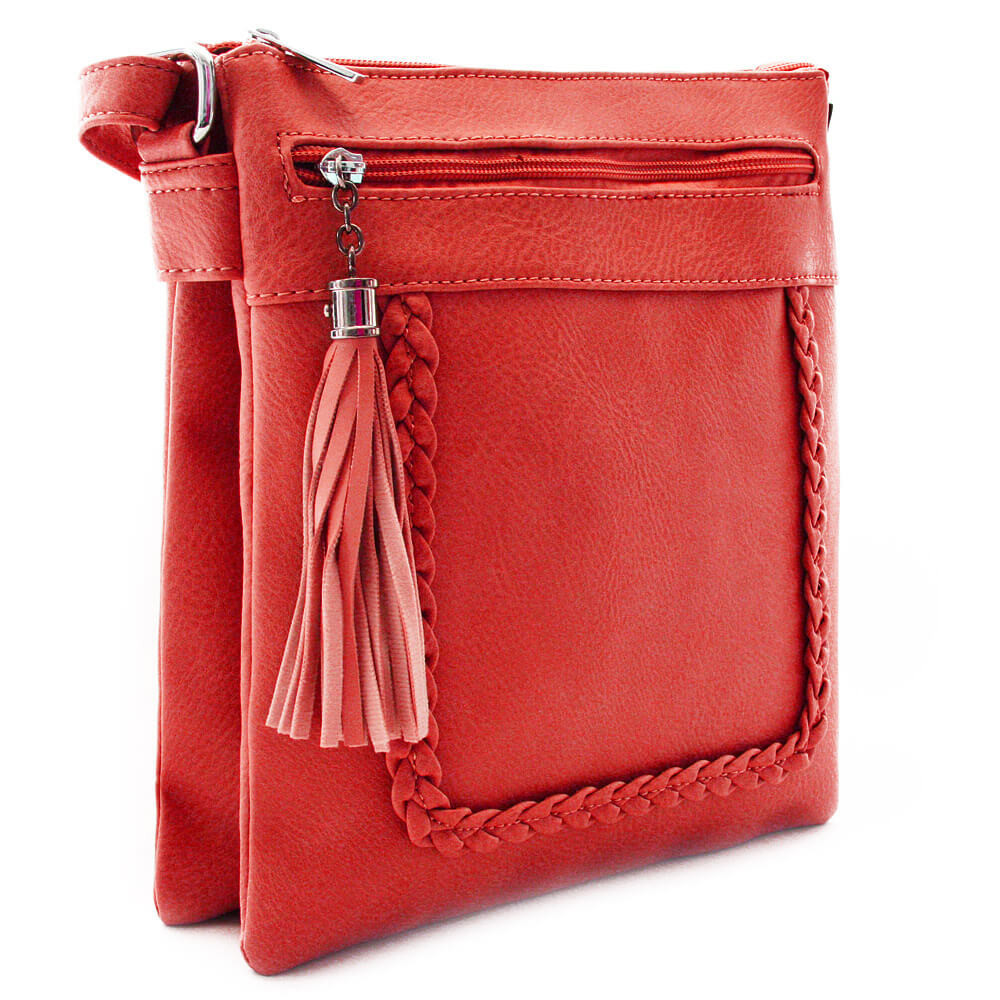 Červená crossbody dámska kabelka Bakest