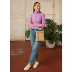 Krémová crossbody dámska kabelka Bakest