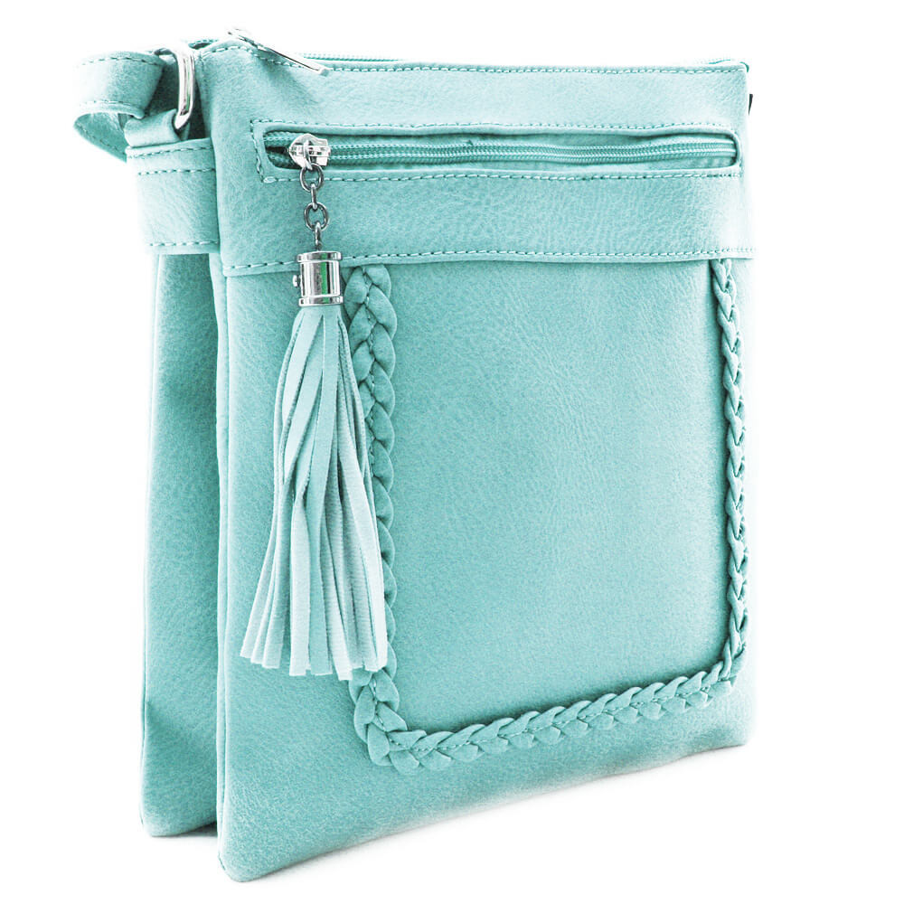 Svetlomodrá crossbody dámska kabelka Bakest