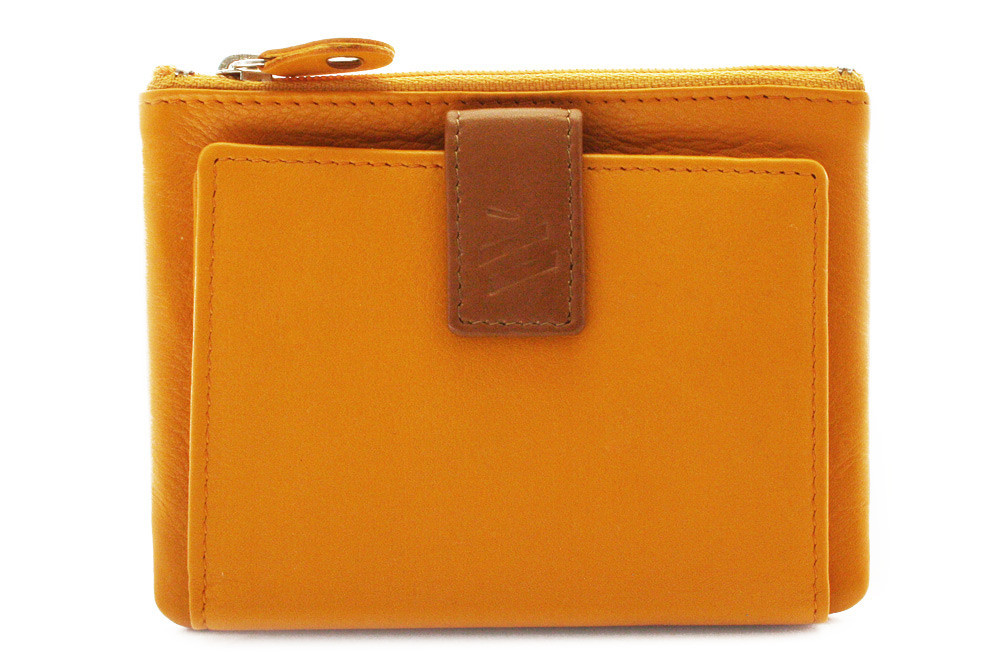Žlutá malá dámská kožená peněženka se zápinkou 511-8205-86/40