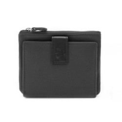 Čierna malá dámska kožená peňaženka so zápinkou Méline