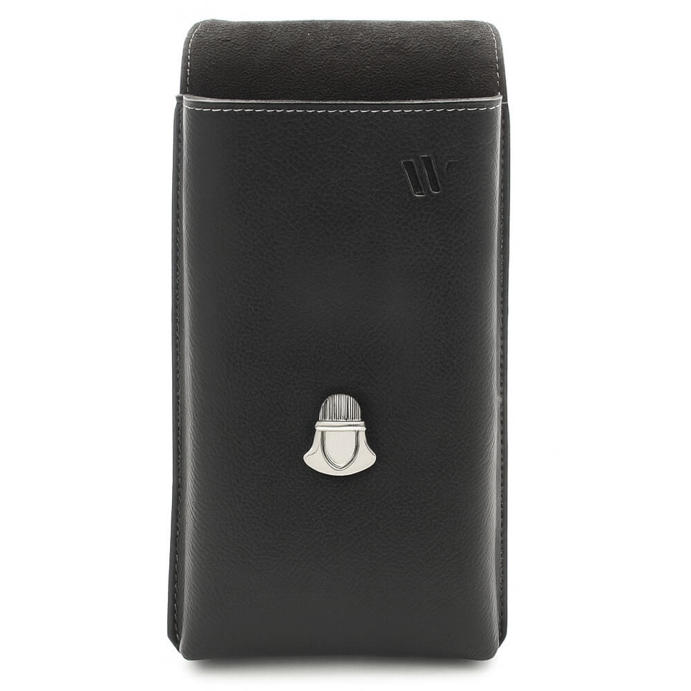 Černé pánské kožené pouzdro na mobil 611-3401A-60