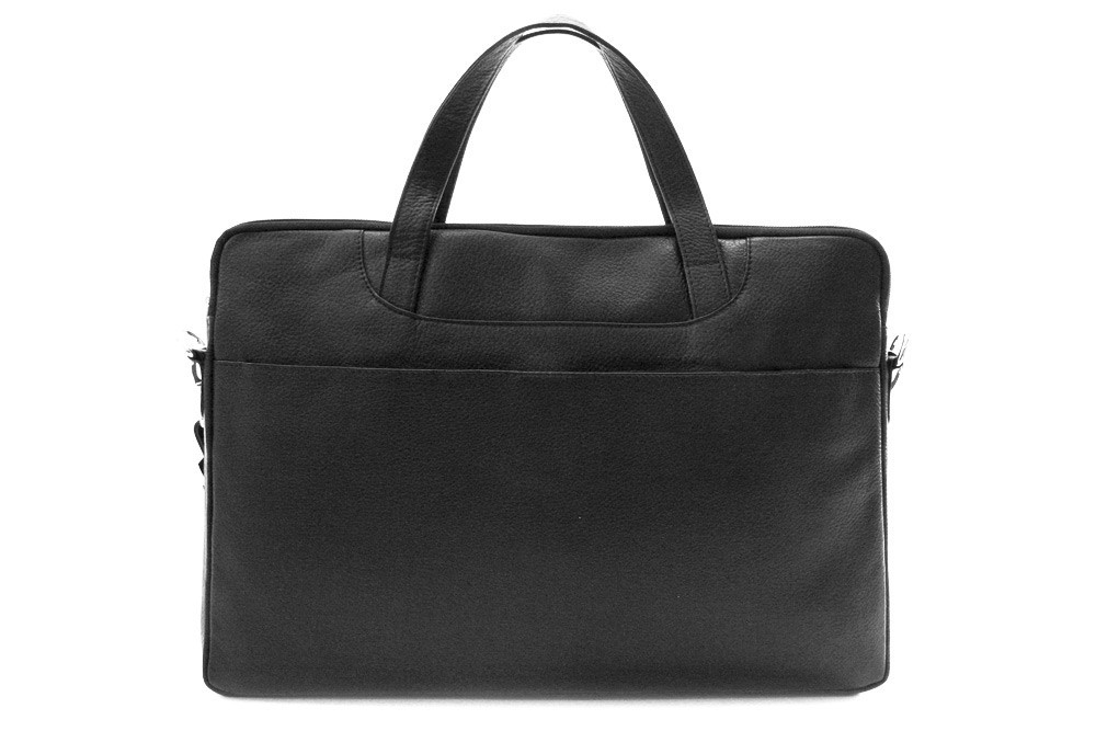 Černá kožená taška na notebook přes rameno 112-7039-60