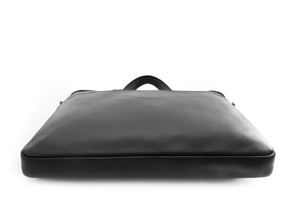 Černá kožená taška na notebook přes rameno 112-7039-60