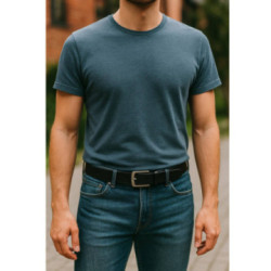 Čierny kožený hladký pánsky opasok Legrand