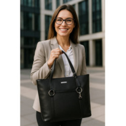 Čierna elegantná dámska kabelka do ruky aj cez rameno Marchand