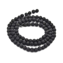 Čierny dámsky náramok z minerálnych guličiek Lava