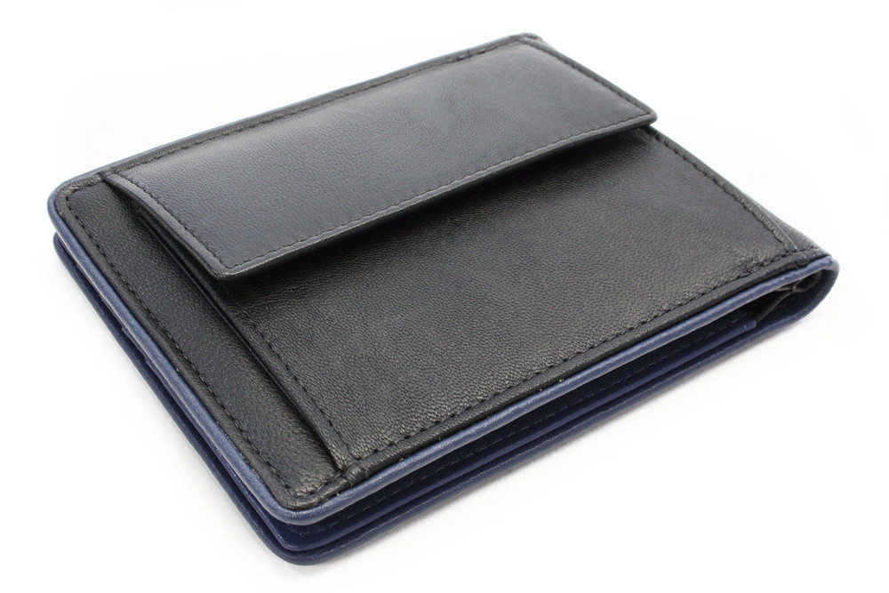 Čierno modrá pánska kožená peňaženka - dolárovka Angelica