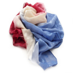 Červenomodrá dámska elegantná hodvábna šatka Caroline